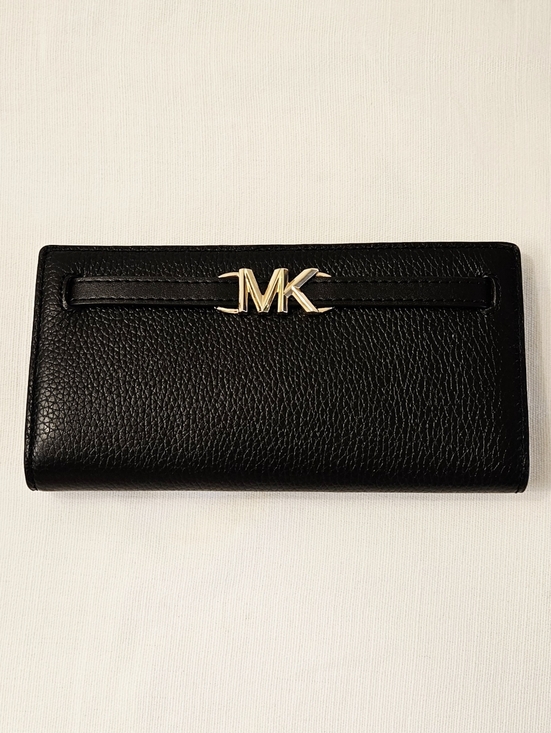 Michael Kors Accessories - Michael Kors Black Leather Wallet with Gold MK Emblem